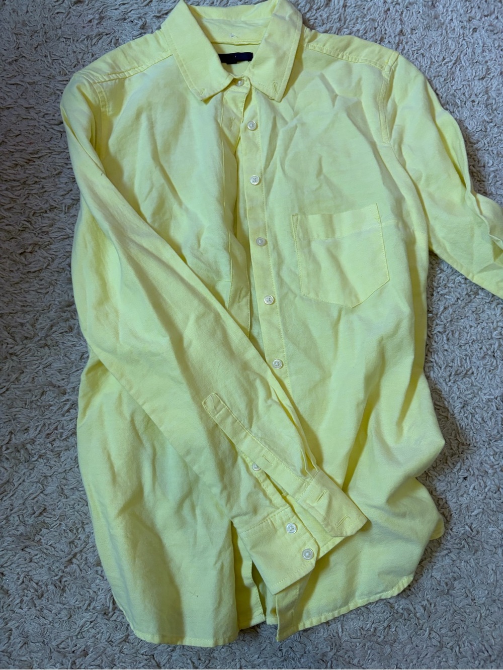Women’s Yellow Button-Up Shirt - Classic Long Sleeve